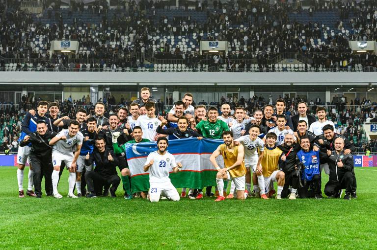 Uzbekistan celebrate qualification for the FIFA World Cup 26